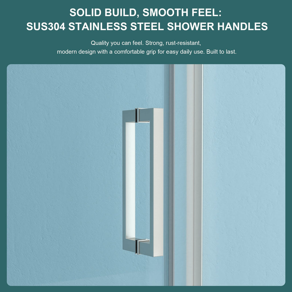 Shower Door 34-1/8" x 72" Semi-Frameless Neo-Angle Hinged Shower Enclosure
