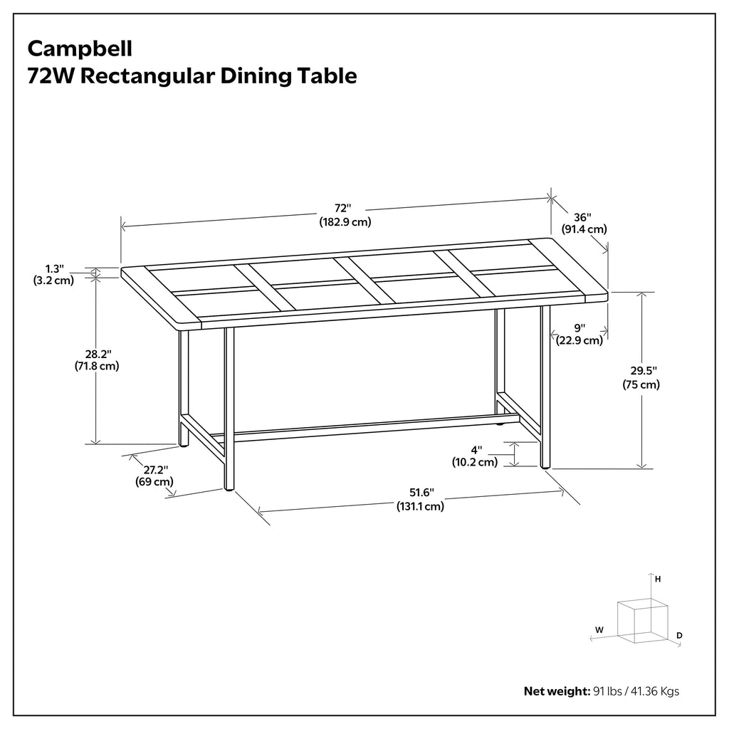 Campbell Dining Table in Burnt Wax