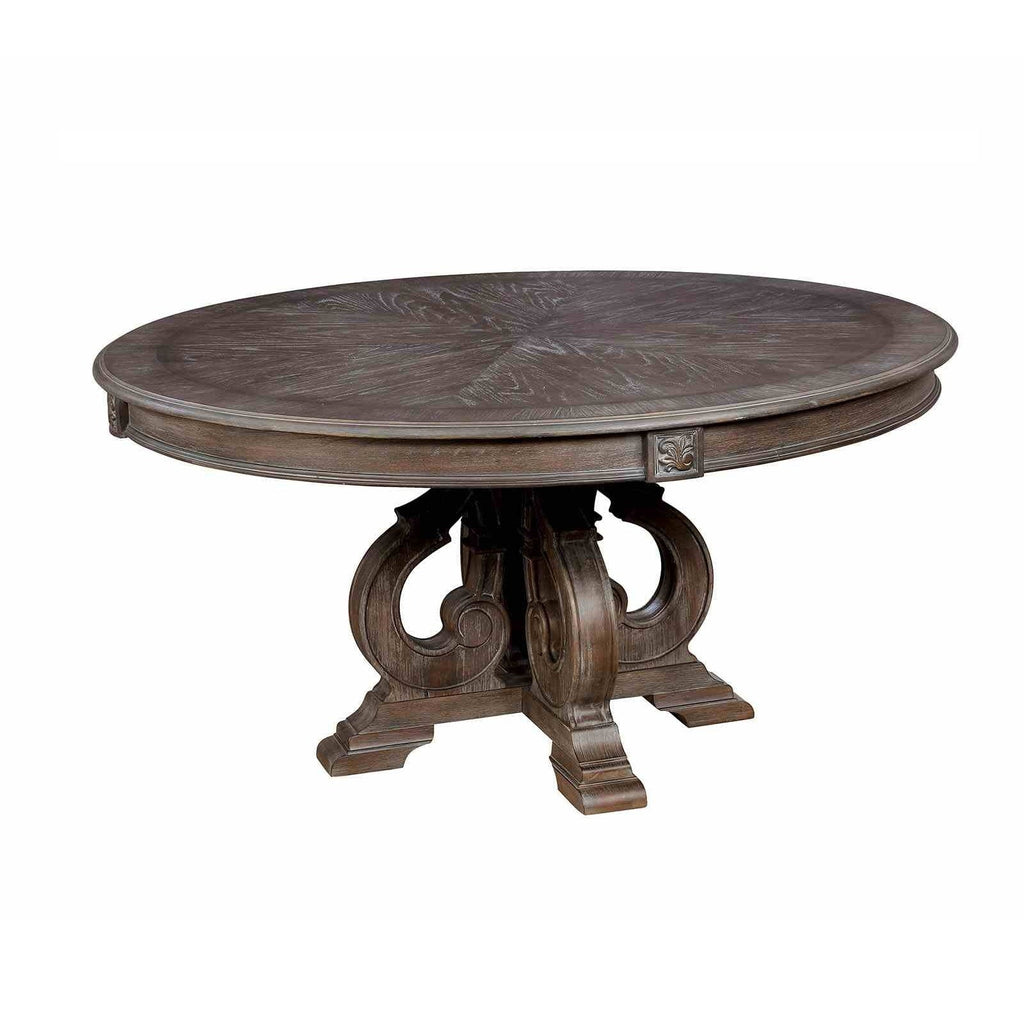 Round Dining Room Table with Pedestal Base