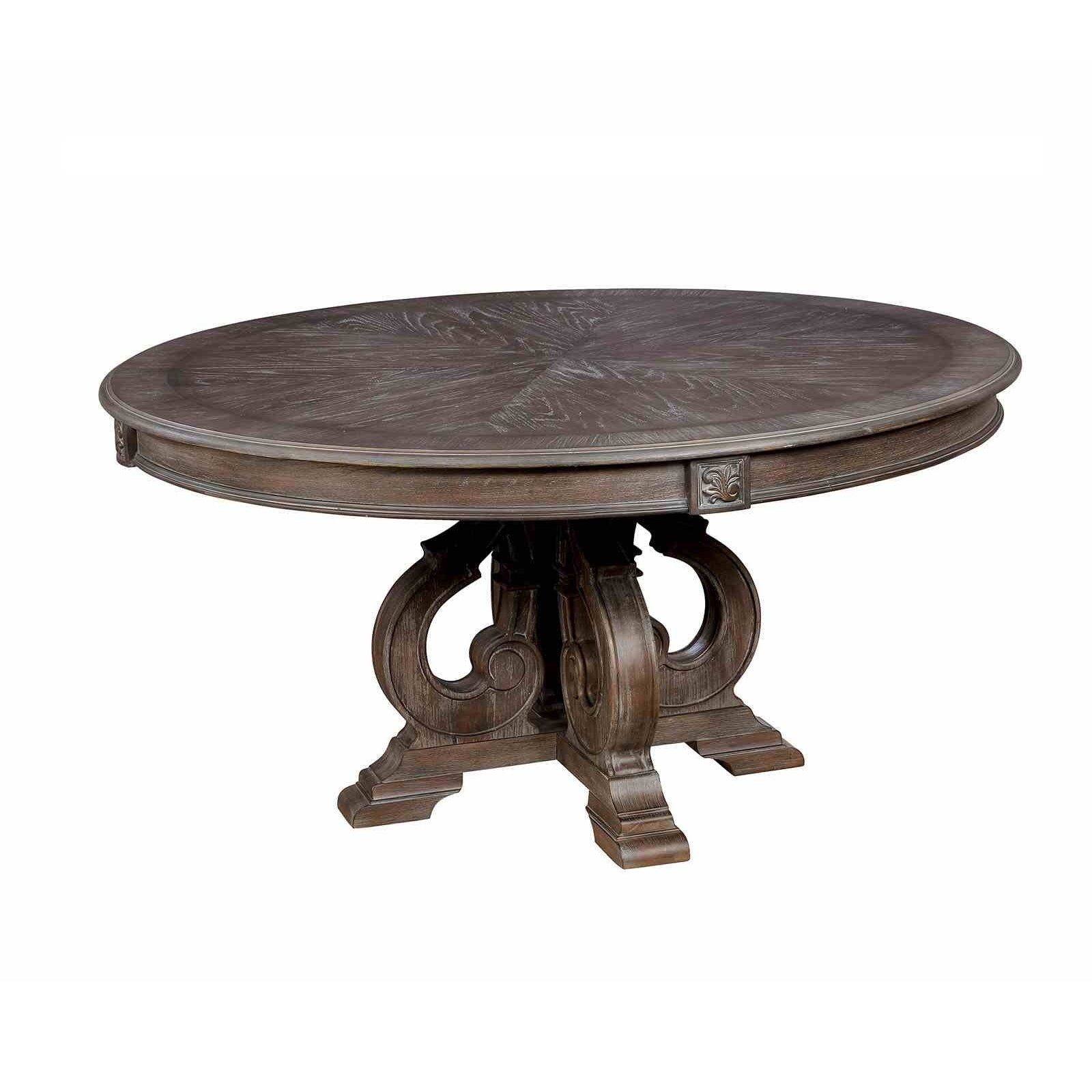Round Dining Room Table with Pedestal Base