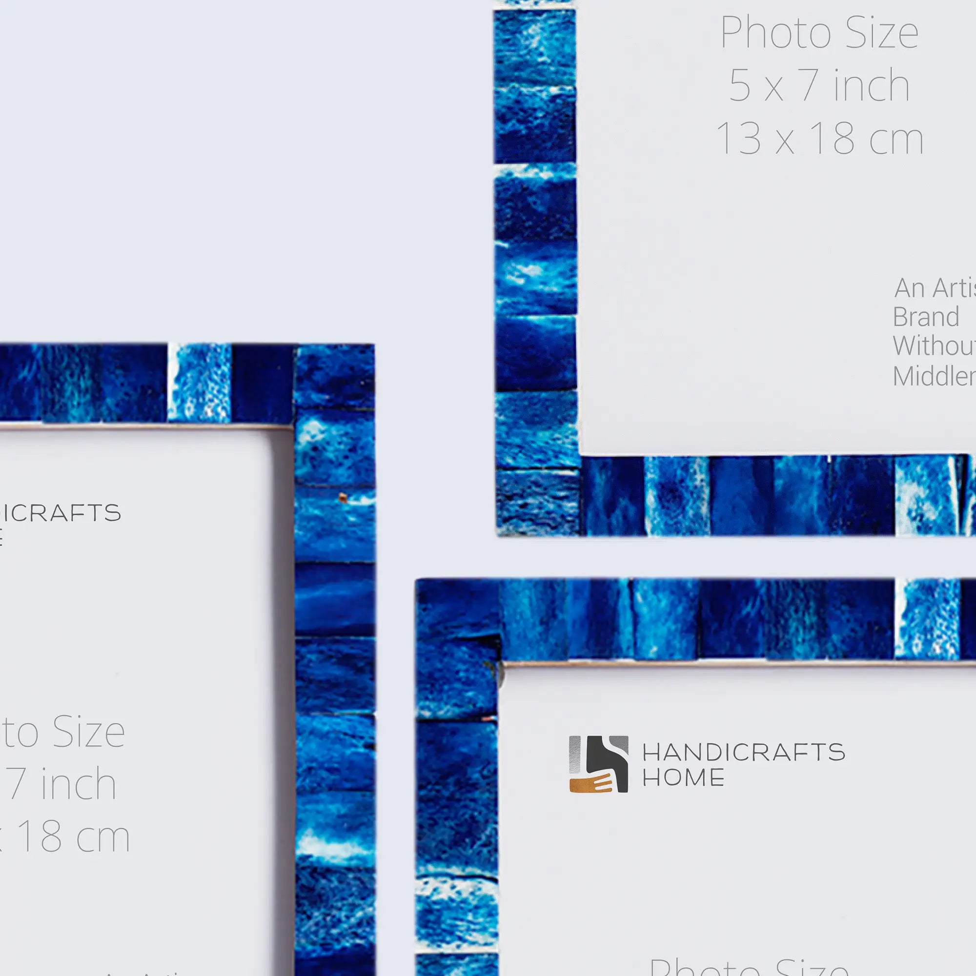 Picture Frame Combo Pack of 3 – Classic Collection, Blue, 5" x 7"
