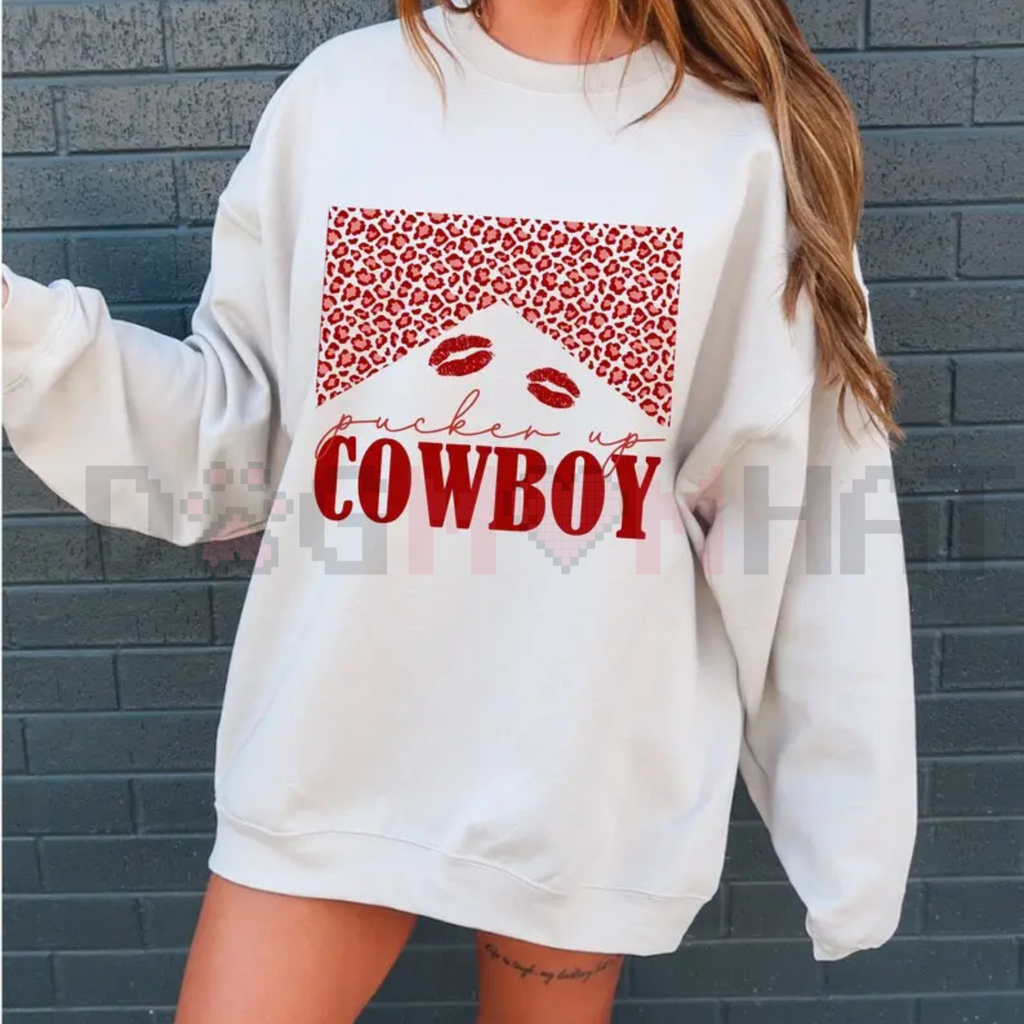 "Howdy Valentine" Western Boots Sweatshirt