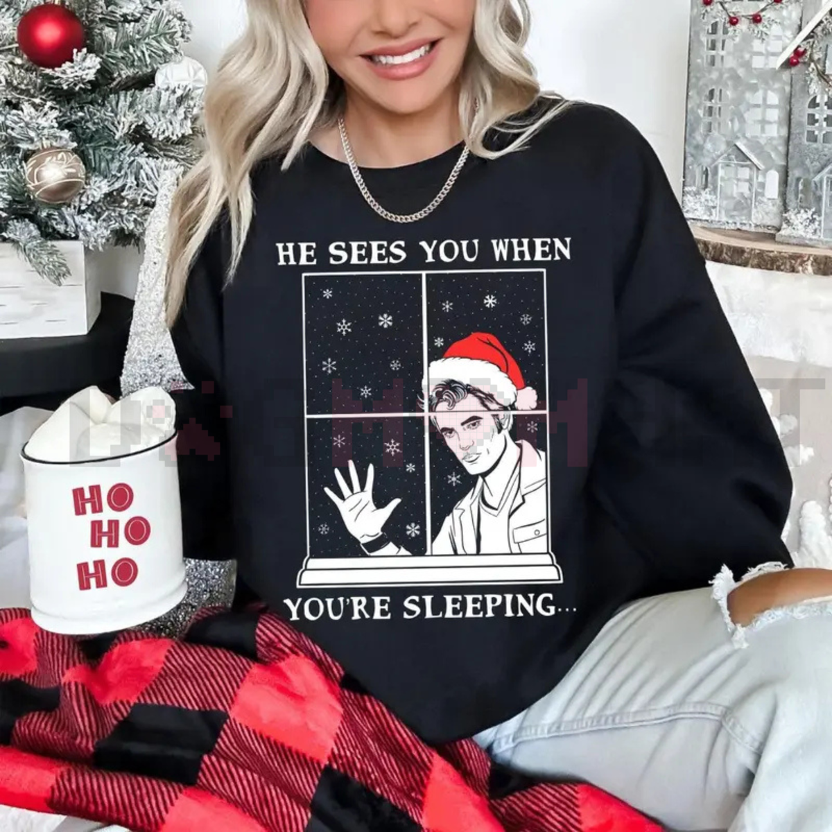 "He Sees You When You're Sleeping" Twilight Christmas Sweatshirt