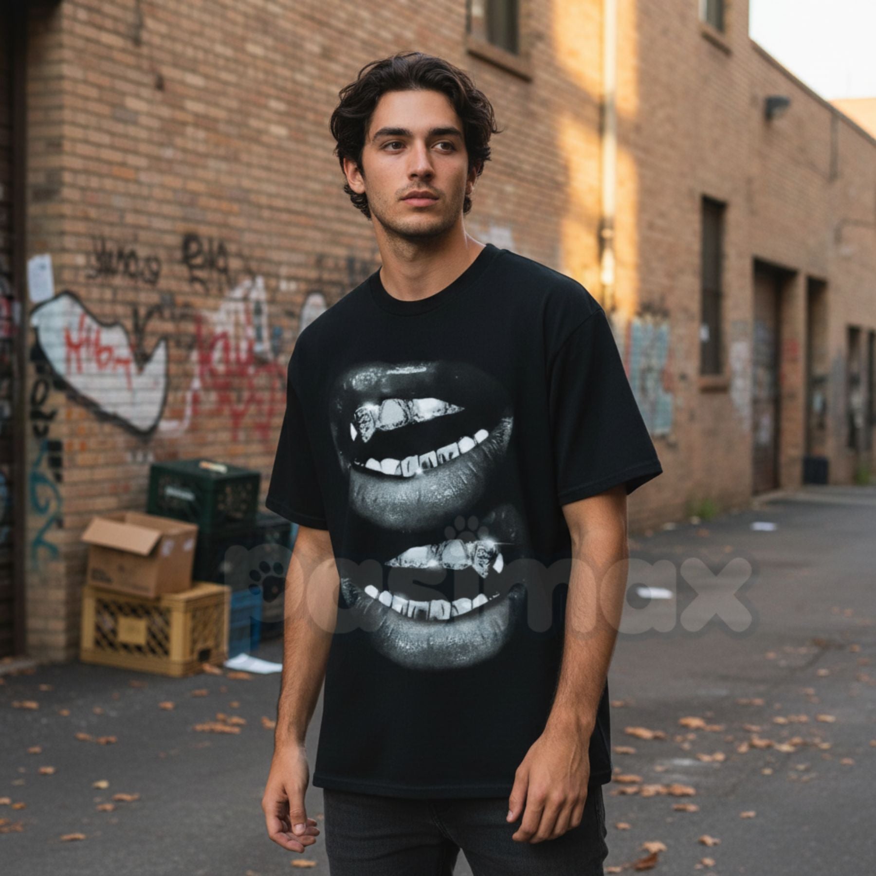 "Fashionable Mouth" Garment-Dyed T-Shirt – Aesthetic Lip Graphic Tee, Premium 100% Cotton Streetwear Top, Soft Lived-In Heavyweight Statement Shirt, Made in USA