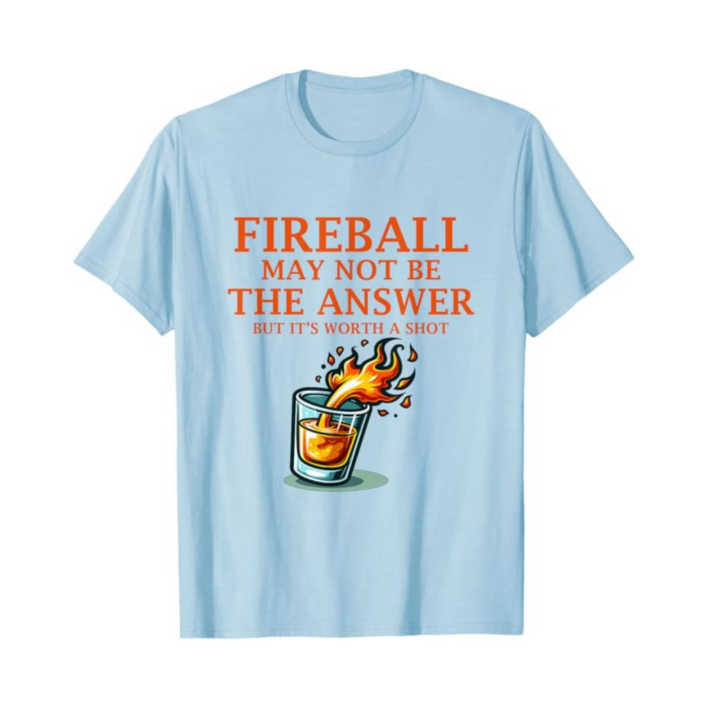 "Fireball Whiskey" Graphic T-shirt - Slim Fit Casual Wear for Men