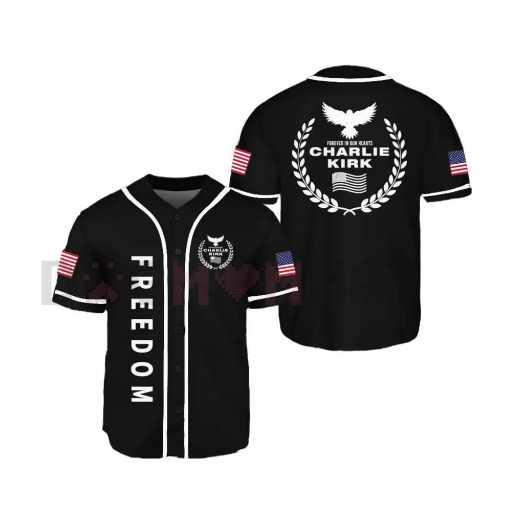 "Freedom" Black & White Baseball Jersey – Unisex 90s Vintage Sportswear, Casual Street Style Top