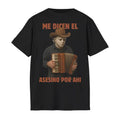 "Me Dicen El Asesino Por Ahi" T-Shirt - Funny Horror Movie Villains Accordion Tee, Jason, Freddy, Ghostface, Michael Myers