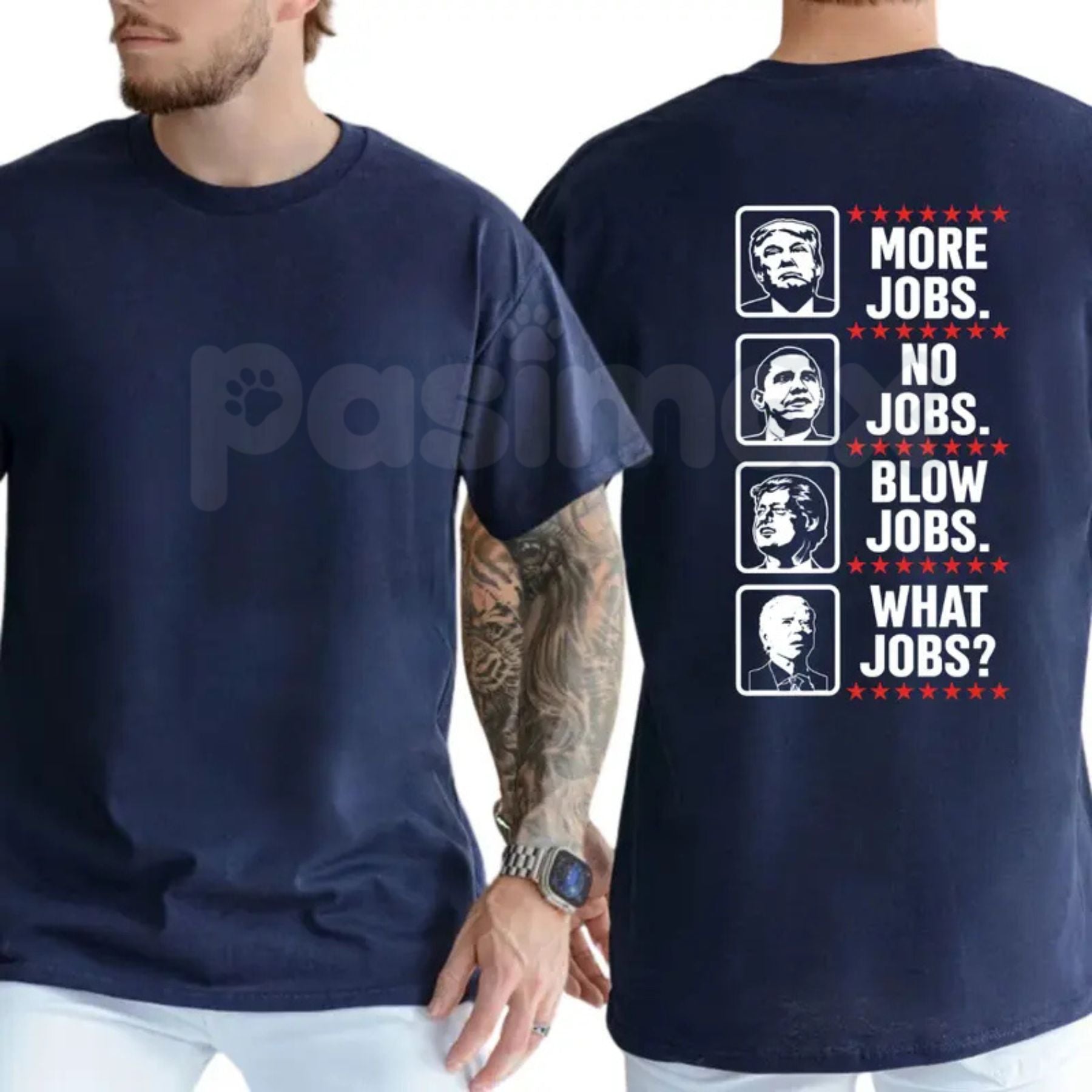 "More Jobs No Jobs Blow Jobs" T-Shirt – Funny Sarcastic Economic Workforce Graphic Tee
