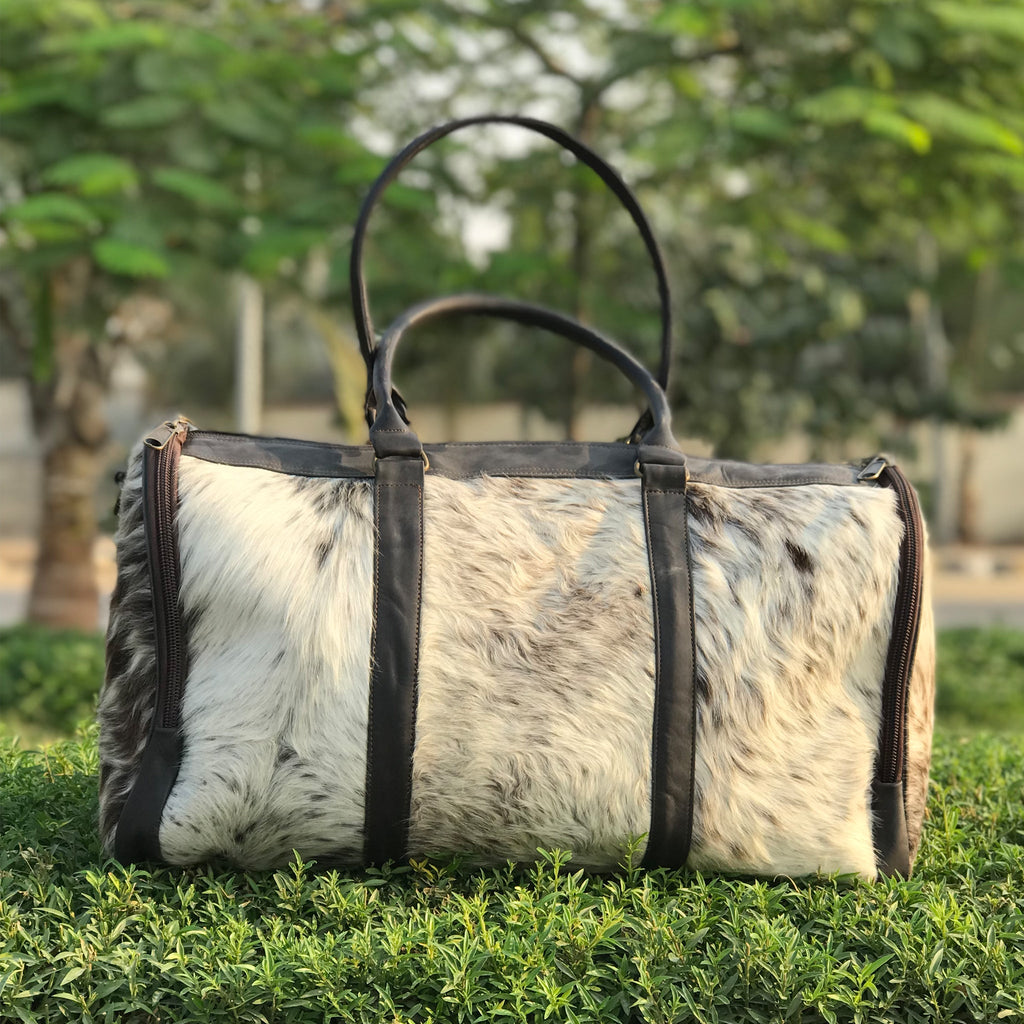 Authentic Cowhide Leather Duffel Bag, Medium Size,  Unforgettable Birthday or Anniversary Gift