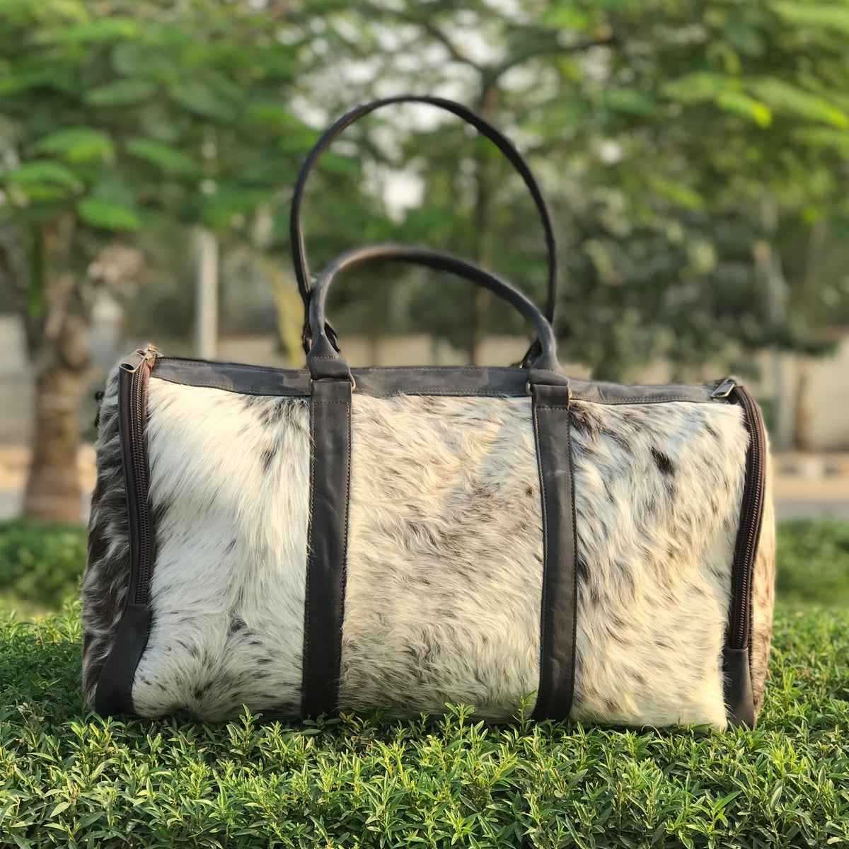 Authentic Cowhide Leather Duffel Bag, Medium Size,  Unforgettable Birthday or Anniversary Gift