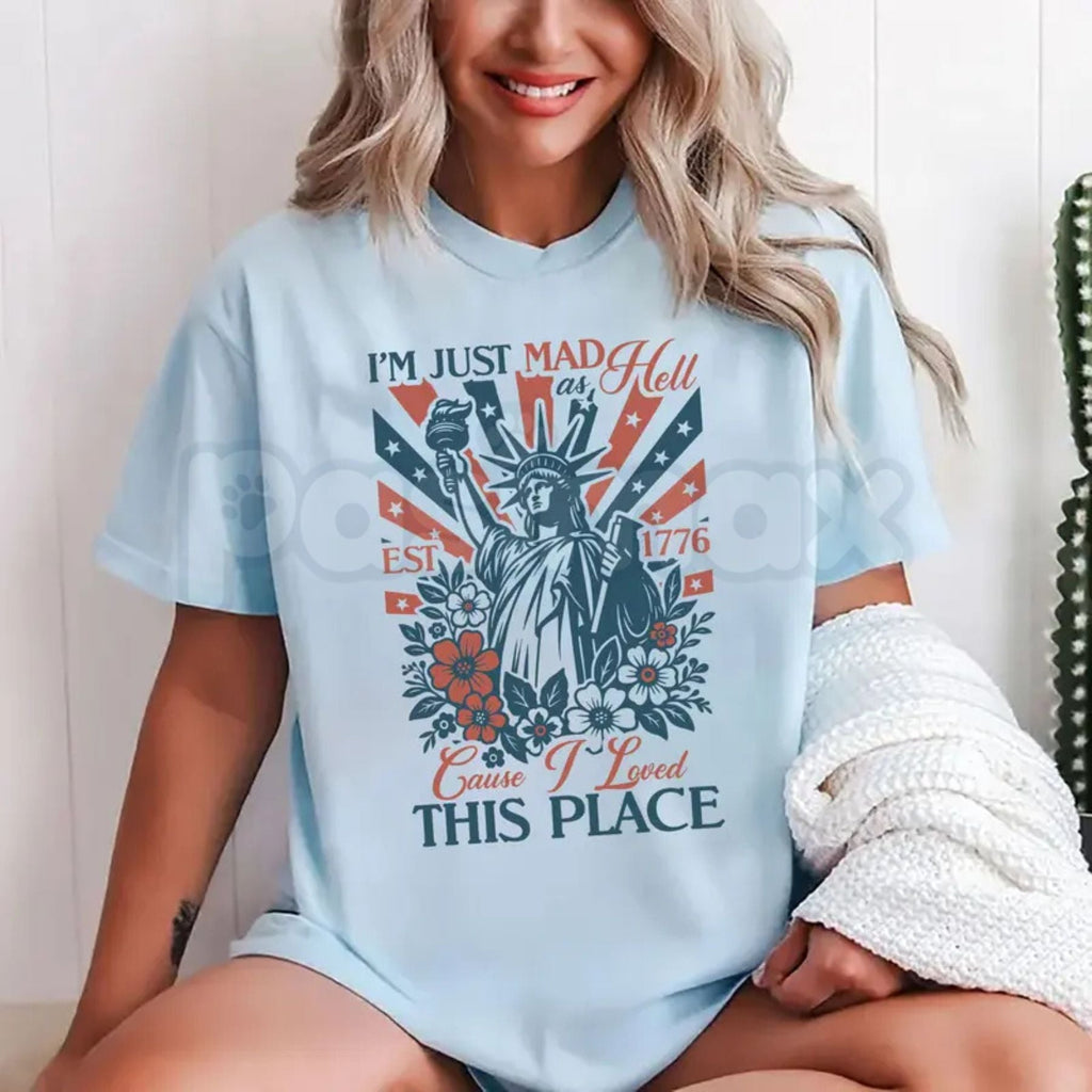 "Mad As Hell" Vintage Patriotic 4th of July T-Shirt – America 250th Anniversary Commemorative Independence Day Graphic Tee