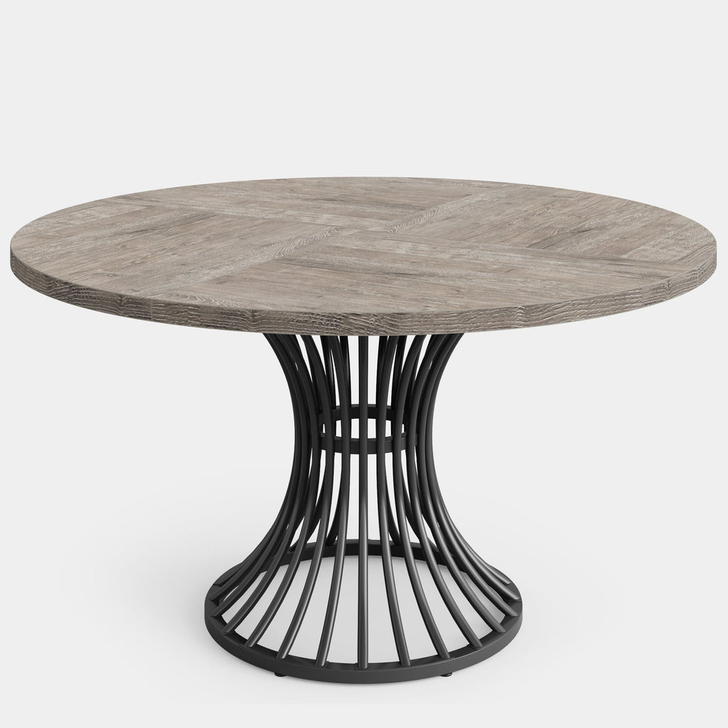 47" Farmhouse Round Dining Table for 4-6