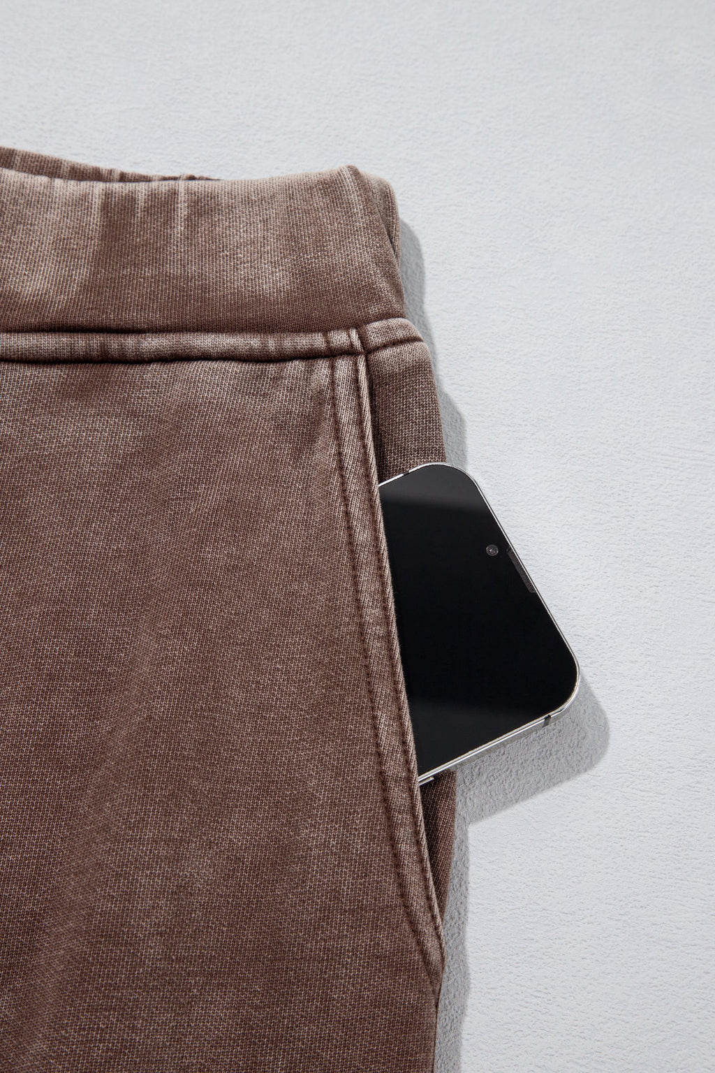 Lola Mineral Wash Seam Detail Elastic Waist Barrel Pants