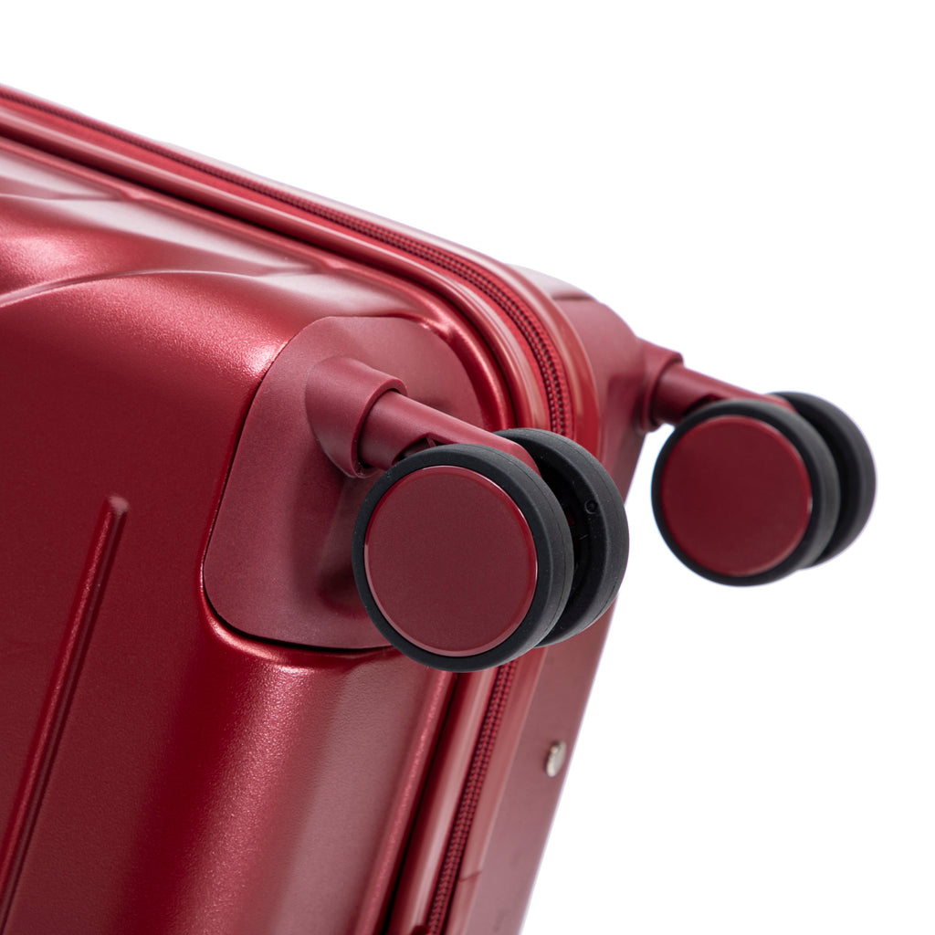 2-Piece ABS Spinner Wheel Luggage Set with Cosmetic Case - Wine Red