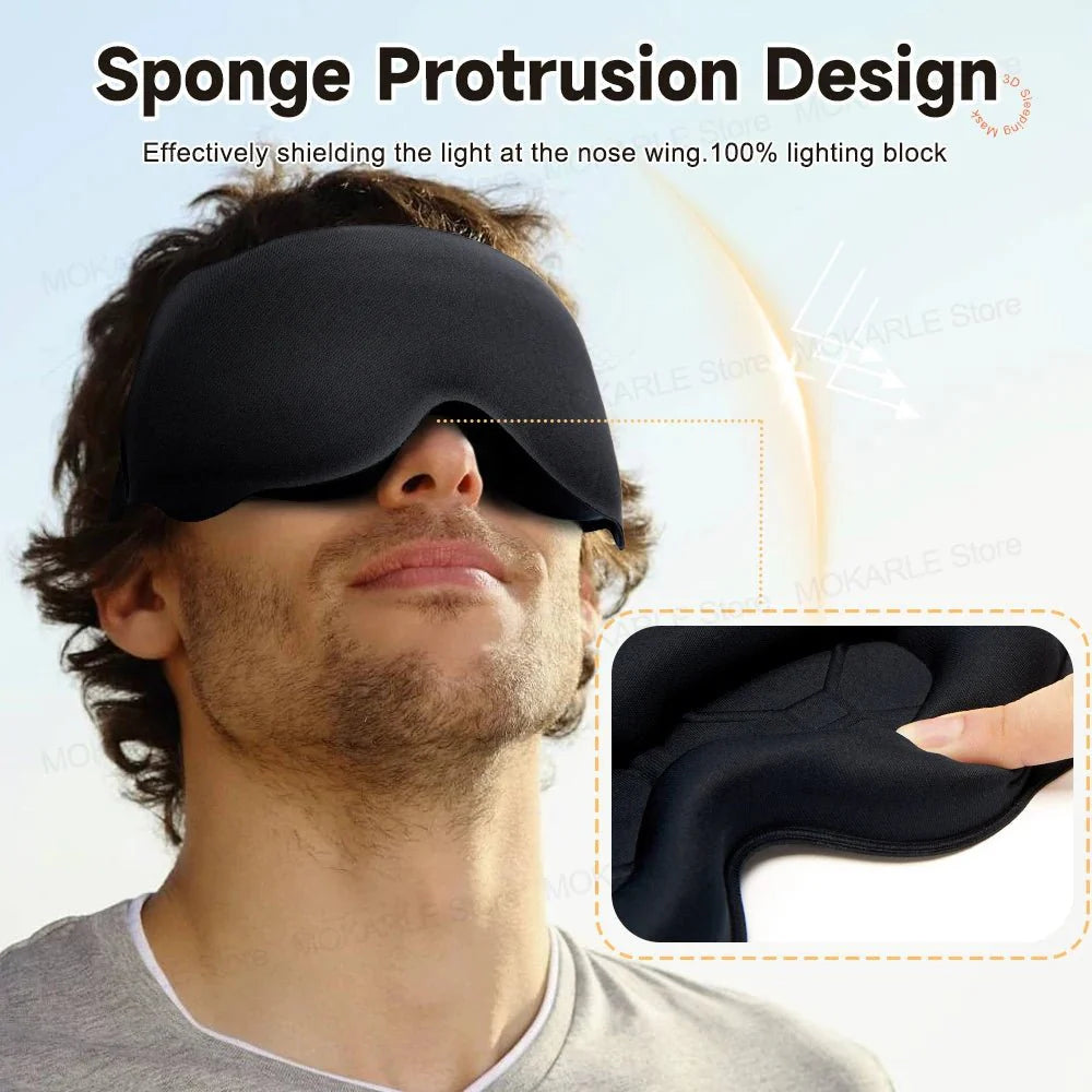 3D Contoured Sleep Mask | Breathable Light-Blocking Eyeshade for Travel