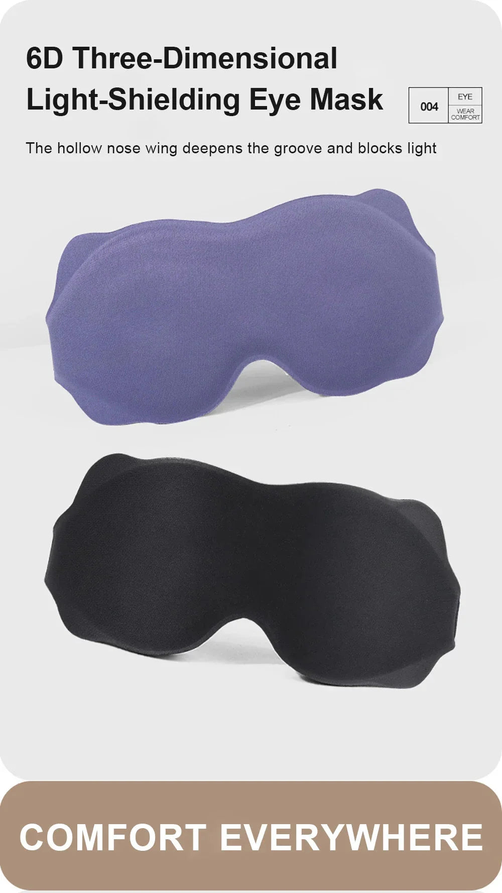 3D Sleeping Mask with Padded Light Blocking | Soft Ergonomic Eyeshade
