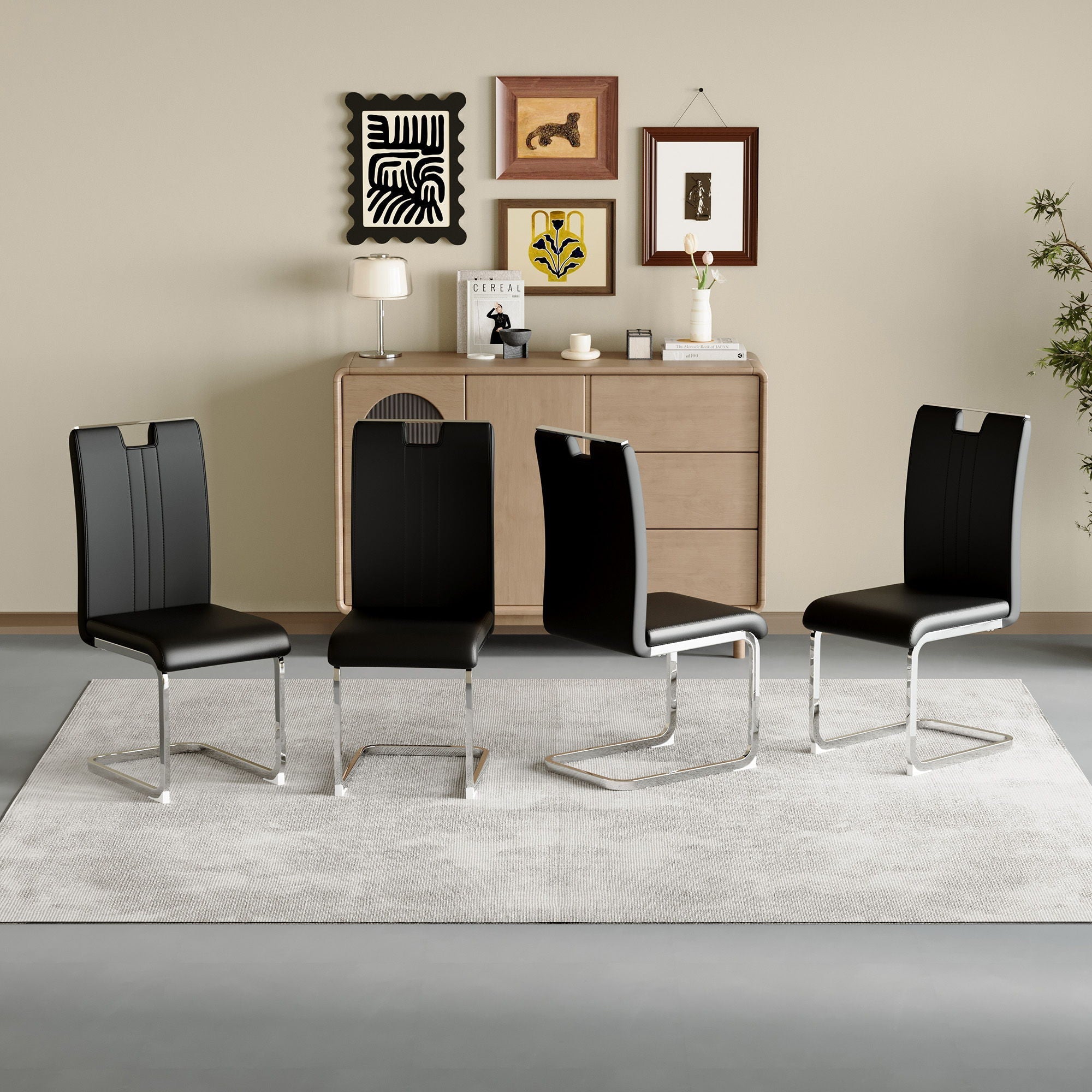 Bow Shaped Chairs, Ergonomic Design, Non Slip Base