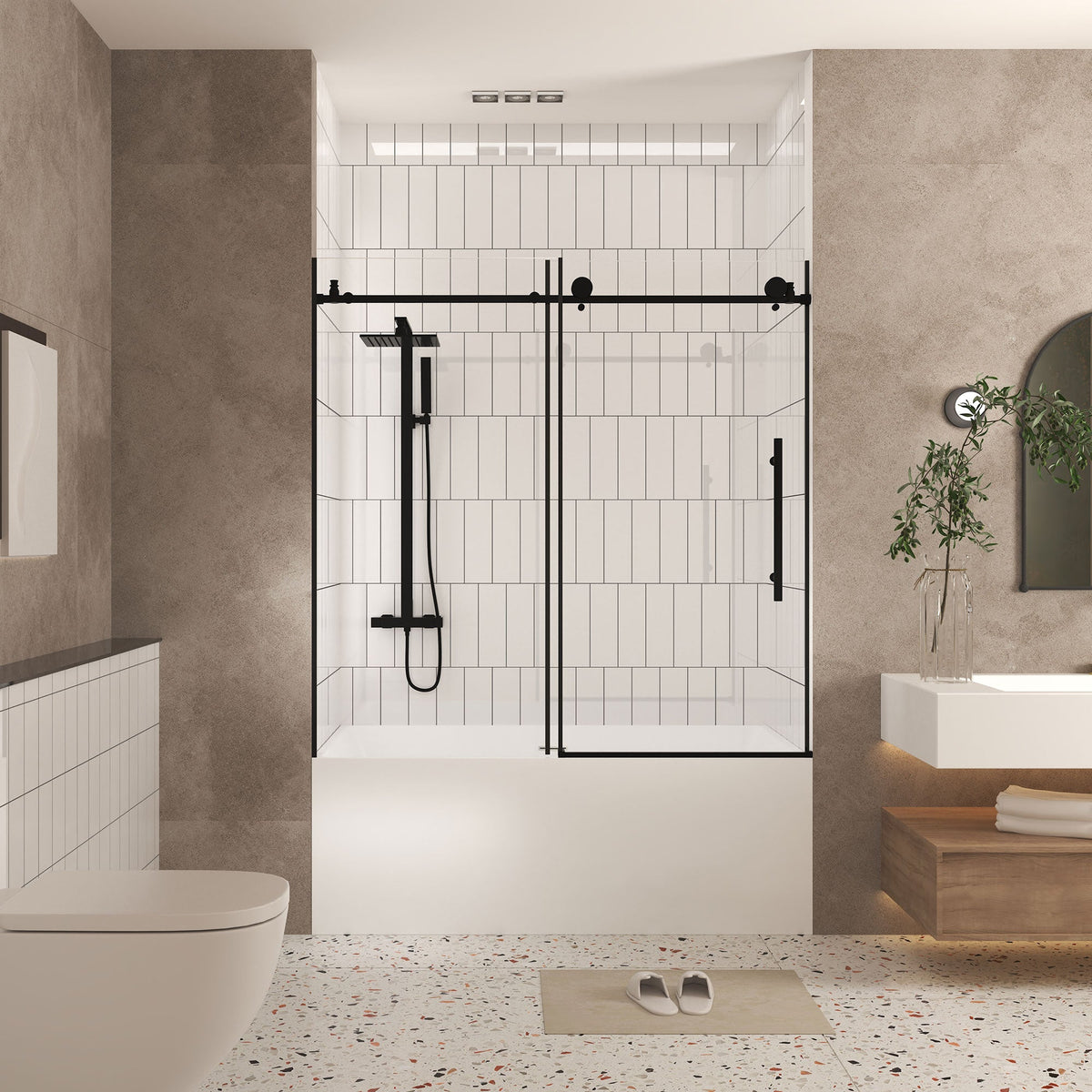 Frameless Shower Door 56-60"W x 60"H
