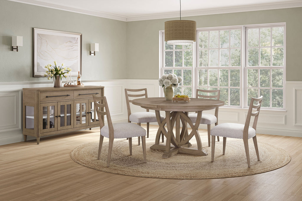 54" Round Dining Table with 18" Removable Leaf
