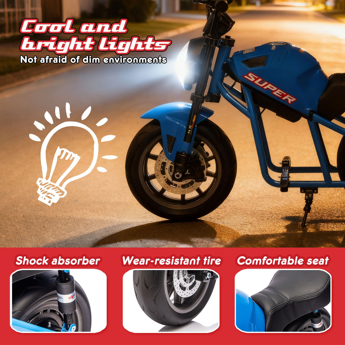 24V300W Kids Ride On XL Electric Toy Motorcycle