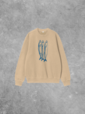 Underground Original Design: Three Little Fish Boxy Cotton Sweatshirt