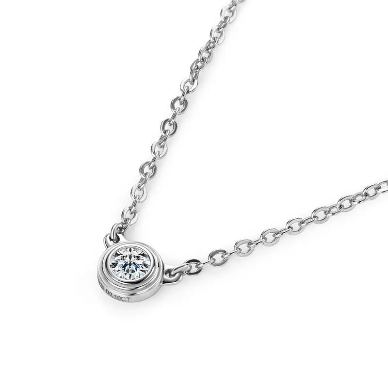 Bezel Moissanite Necklace, Bracelet & Stud Earring Set