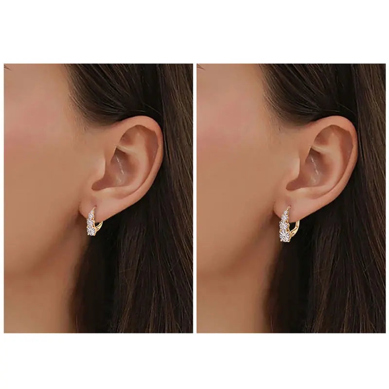 Graduated Four-Stone Moissanite Leverback Earrings