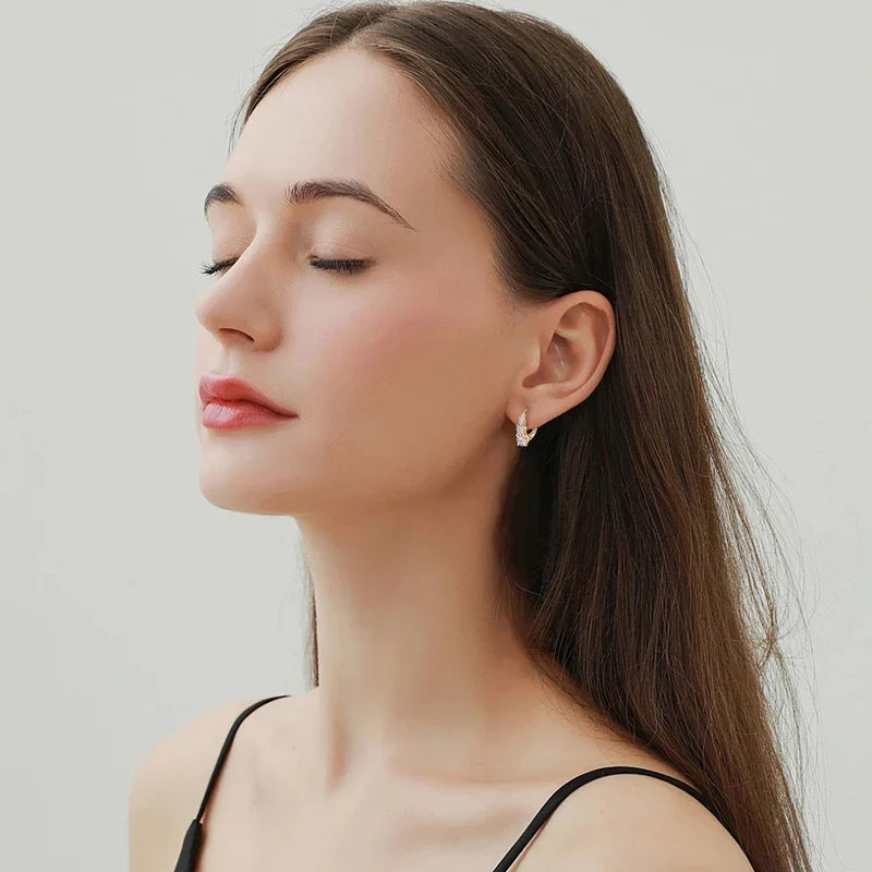 Graduated Four-Stone Moissanite Leverback Earrings