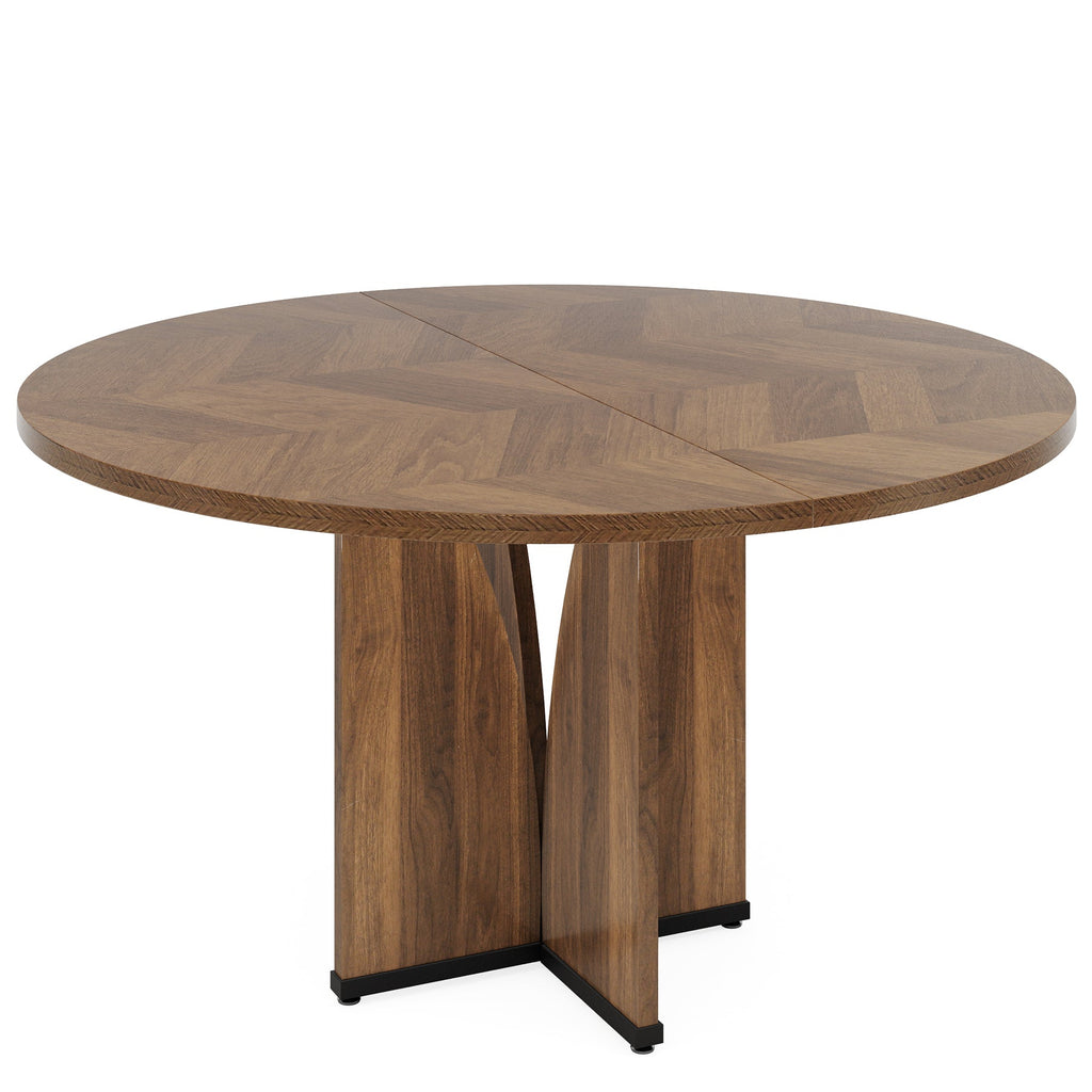 39.4" Round Dining Table for 4, Rustic