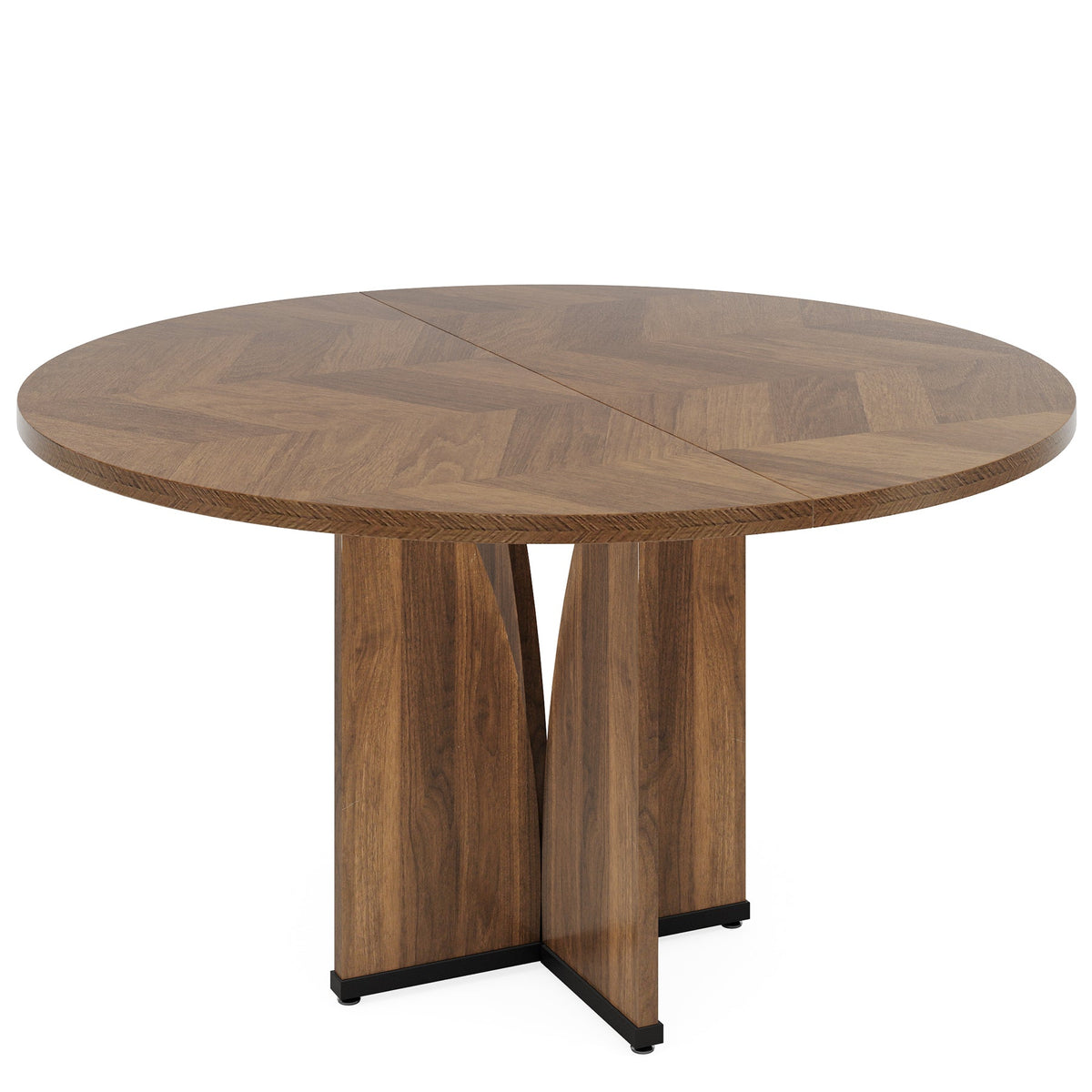 39.4" Round Dining Table for 4, Rustic
