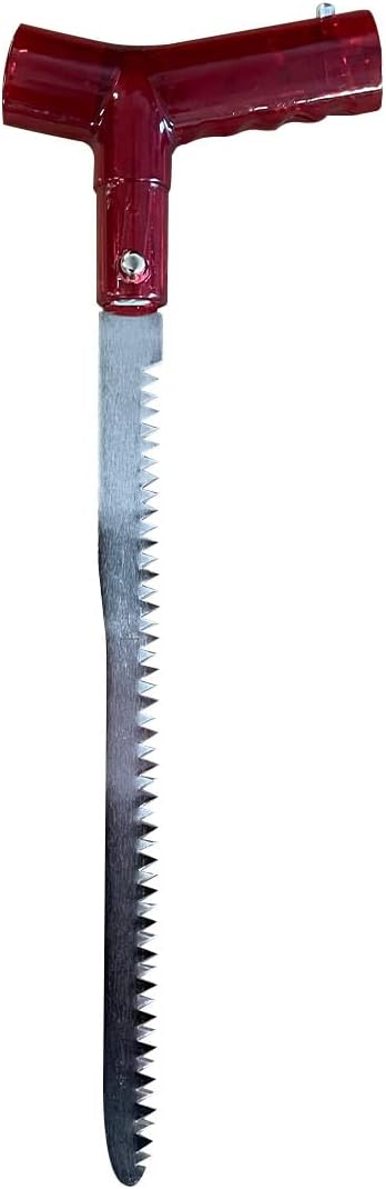 Emergency Snow Shovel with Saw - Converts from Dig to Chop/Hoe Mode Portable for Snowmobiles, Skiing, Backcountry, Avalanche Rescue Winter Survival Gear Car, Camping T6 Aluminum, Red