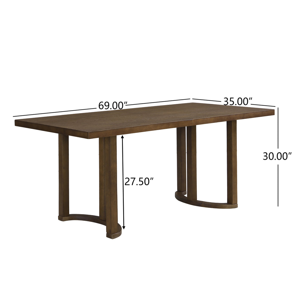 69 Inch Walnut Dining Table