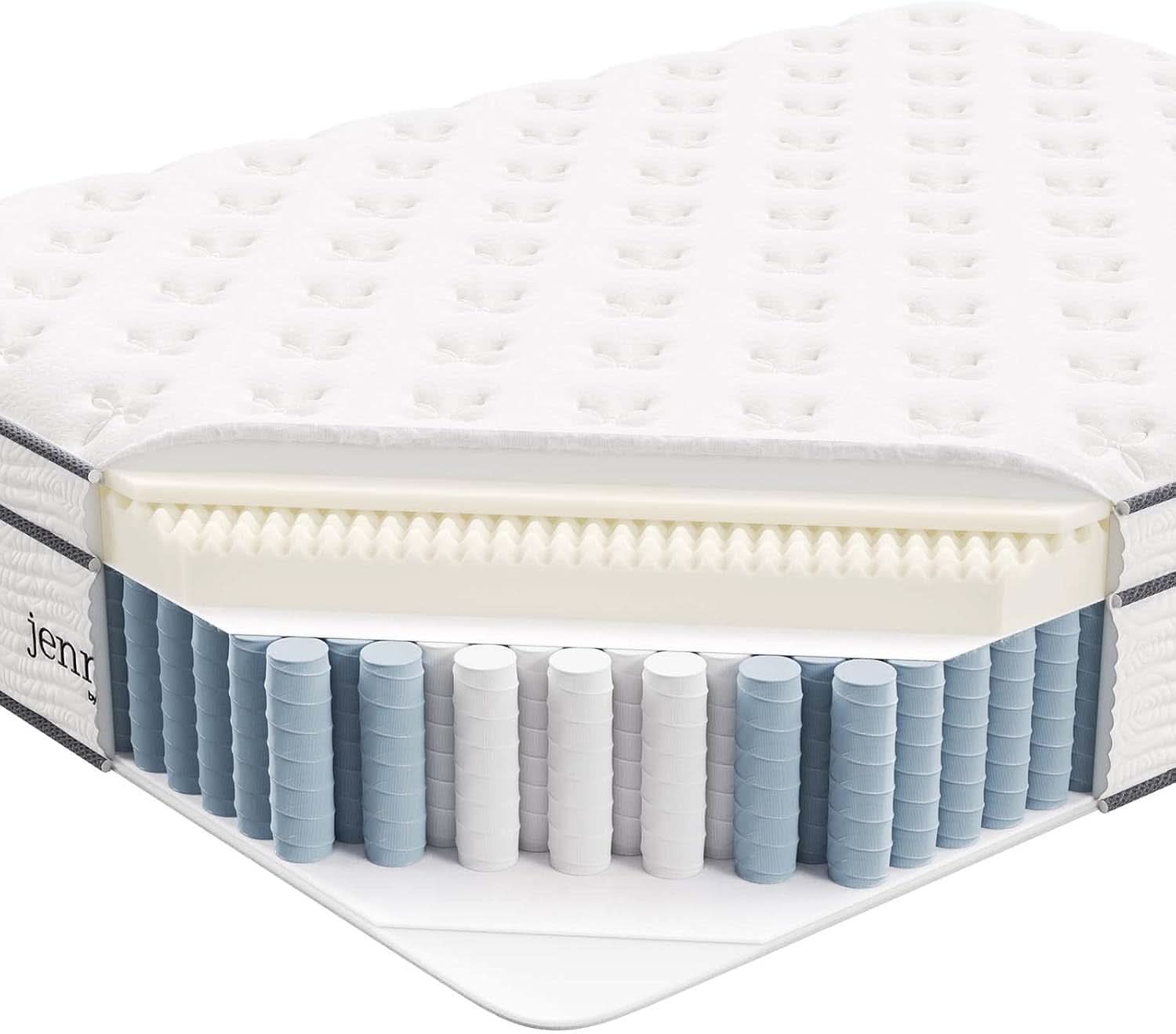 Queen Hybrid Mattress 14 Inch Memory Foam Wrapped Coils