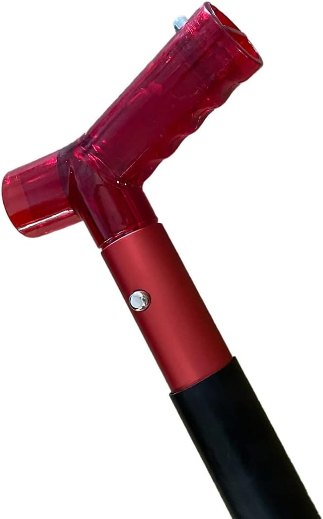 Emergency Snow Shovel with Saw - Converts from Dig to Chop/Hoe Mode Portable for Snowmobiles, Skiing, Backcountry, Avalanche Rescue Winter Survival Gear Car, Camping T6 Aluminum, Red