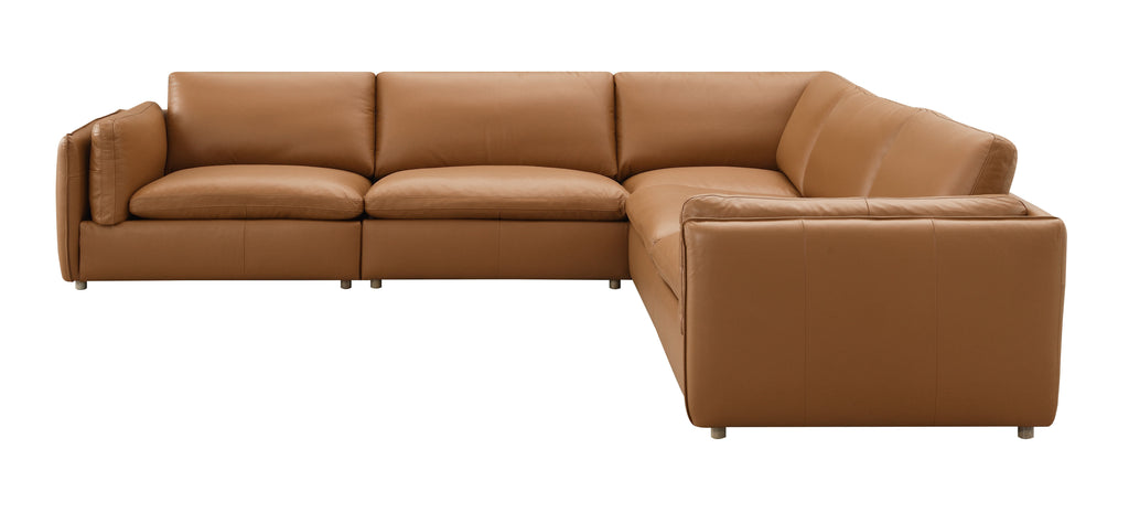 Brighton Top Grain Leather 5 Pieces Modular Sectional