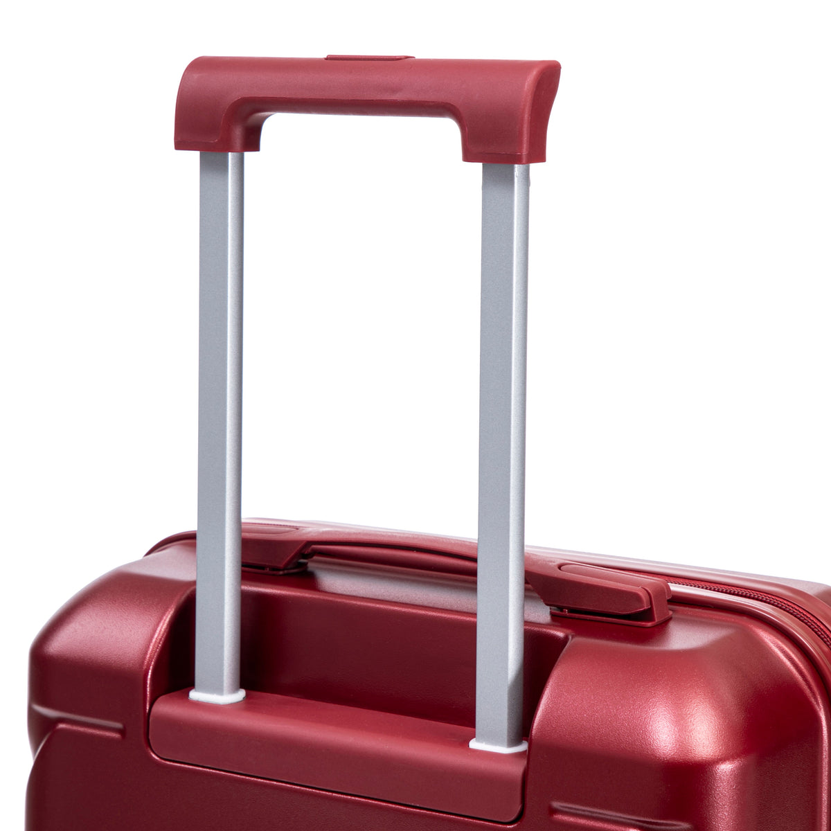 2-Piece ABS Spinner Wheel Luggage Set with Cosmetic Case - Wine Red