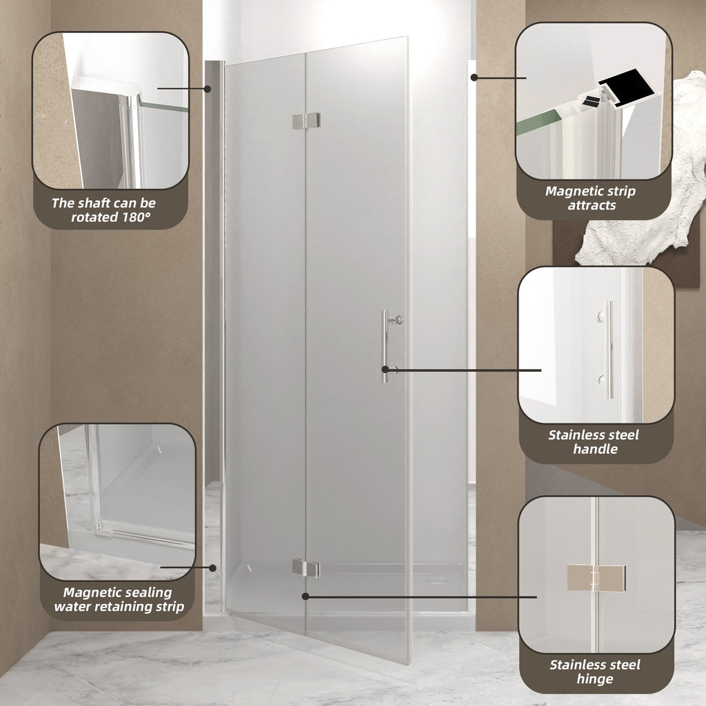 33-32" x 72" Bifold Shower Door
