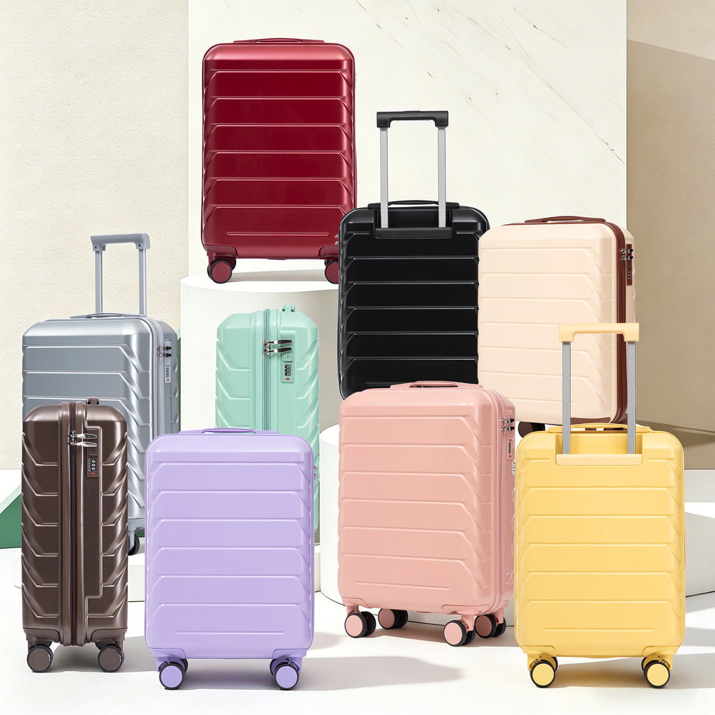 20 Inch ABS Hard Shell Travel Checked Luggage - Brown