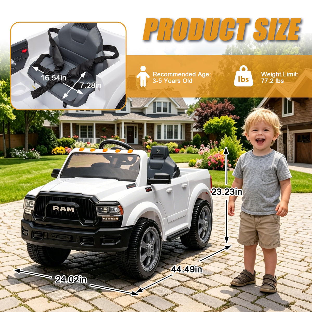 Licensed RAM 2500 12V Large Kids Ride On Electric Pickup