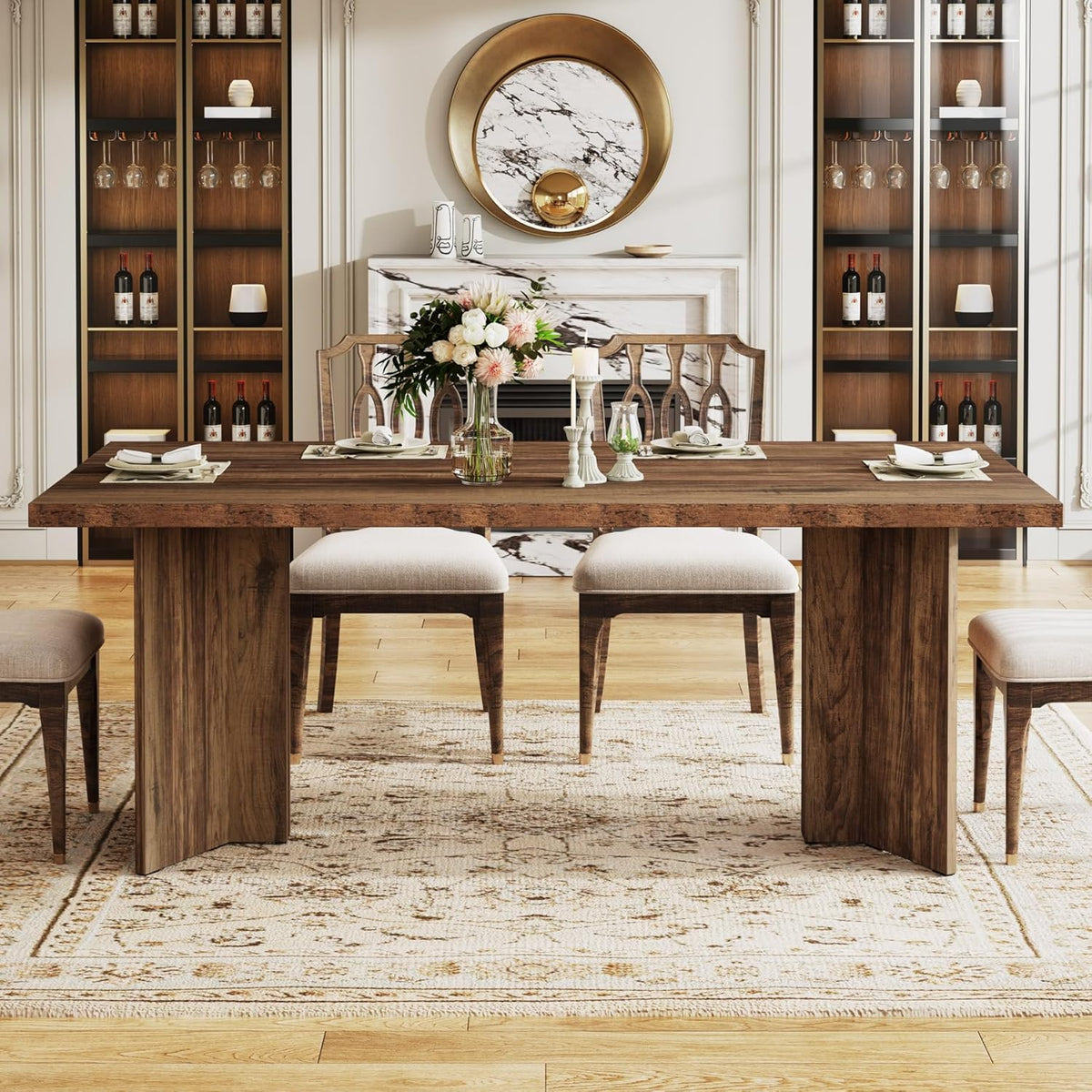 63” Farmhouse Dining Table for 4–6 People