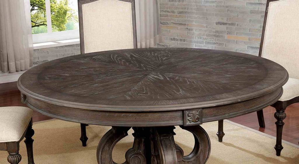 Round Dining Room Table with Pedestal Base