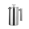 Coffee pot 304 stainless steel French press double-layer hand-pour straight handle coffee brewing pot