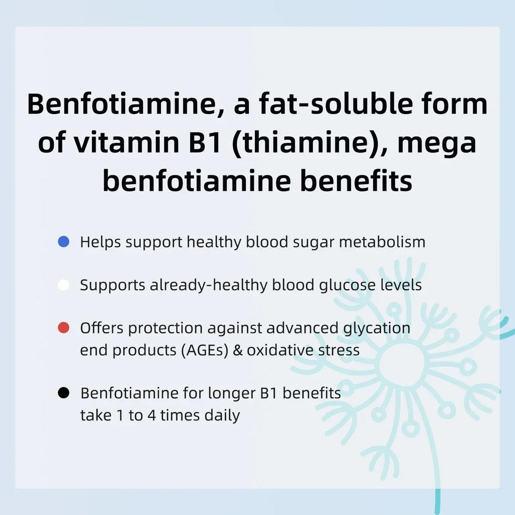 Benfotiamine 600mg Plus 20mg Vitamin B1 | 120 Veggie Capsules | Made in USA | 3rd Party Tested | Fat Soluble Vitamin B1 Thiamine Supplement | Non-GMO | Gluten Free