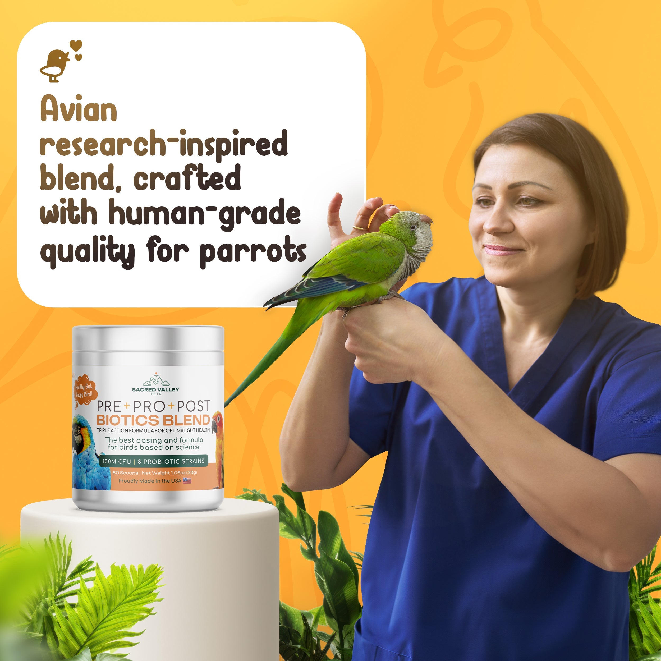 Pre+Pro+Post Biotics Blend for Parrots - 1.06oz