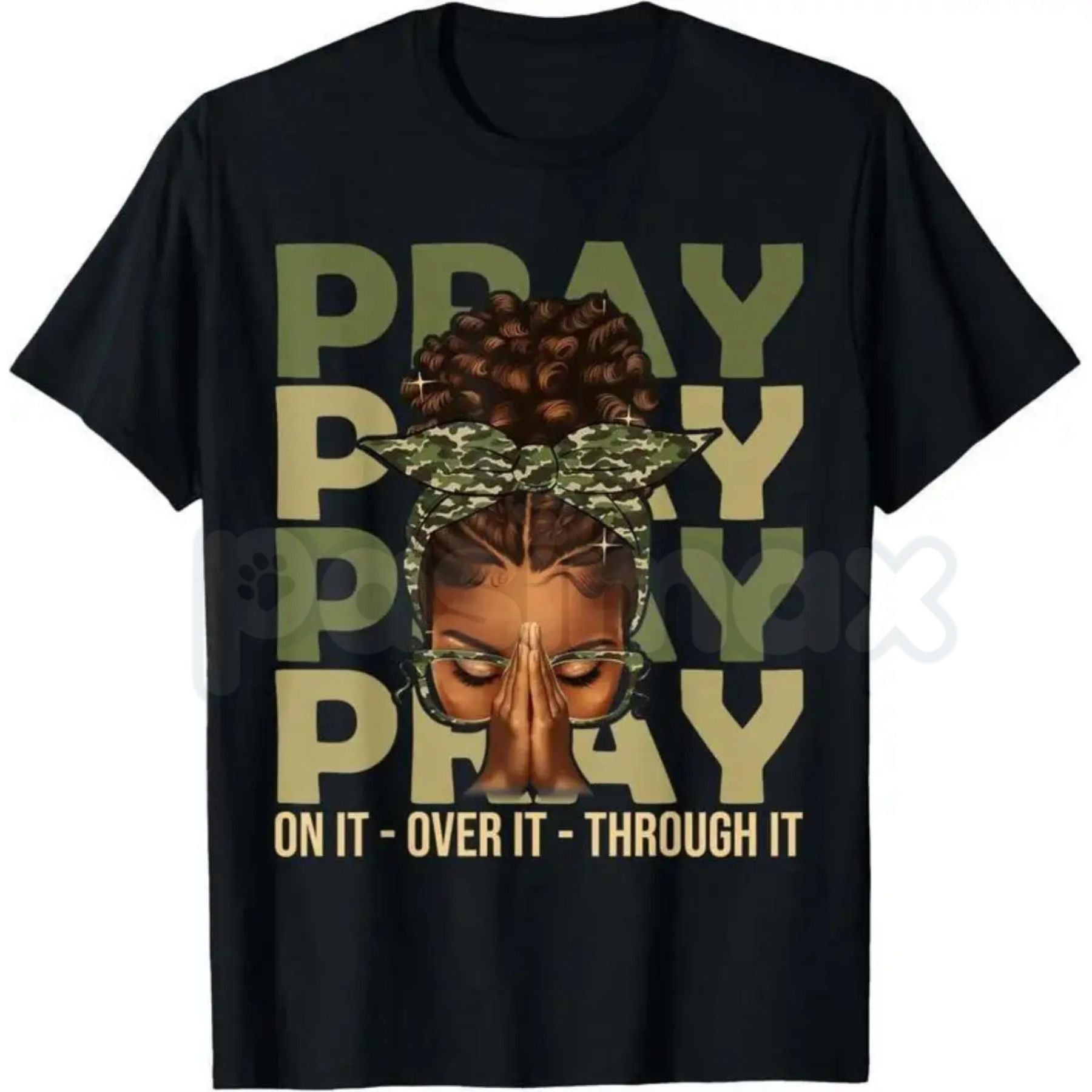 "Fortify Your Faith" Black Woman Afro Christian T-Shirt – Inspirational Melanin Faith Graphic Tee, Premium 100% Cotton Religious Empowerment Top, Soft Lived-In Heavyweight Blessed Queen Shirt, Made in USA