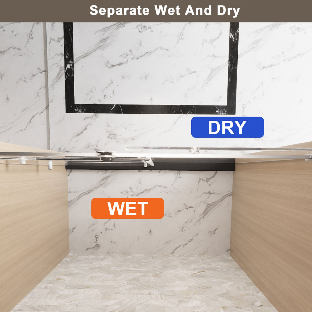 Frameless Single Sliding Shower Door - 48"W x 76"H
