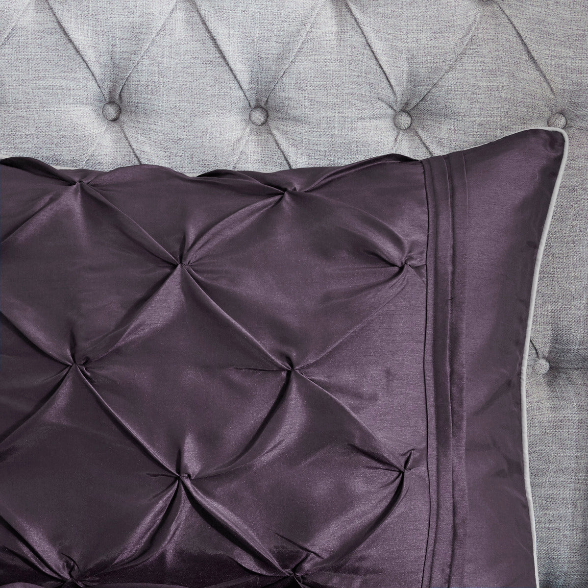 7 Piece Tufted Comforter Set Plum Full