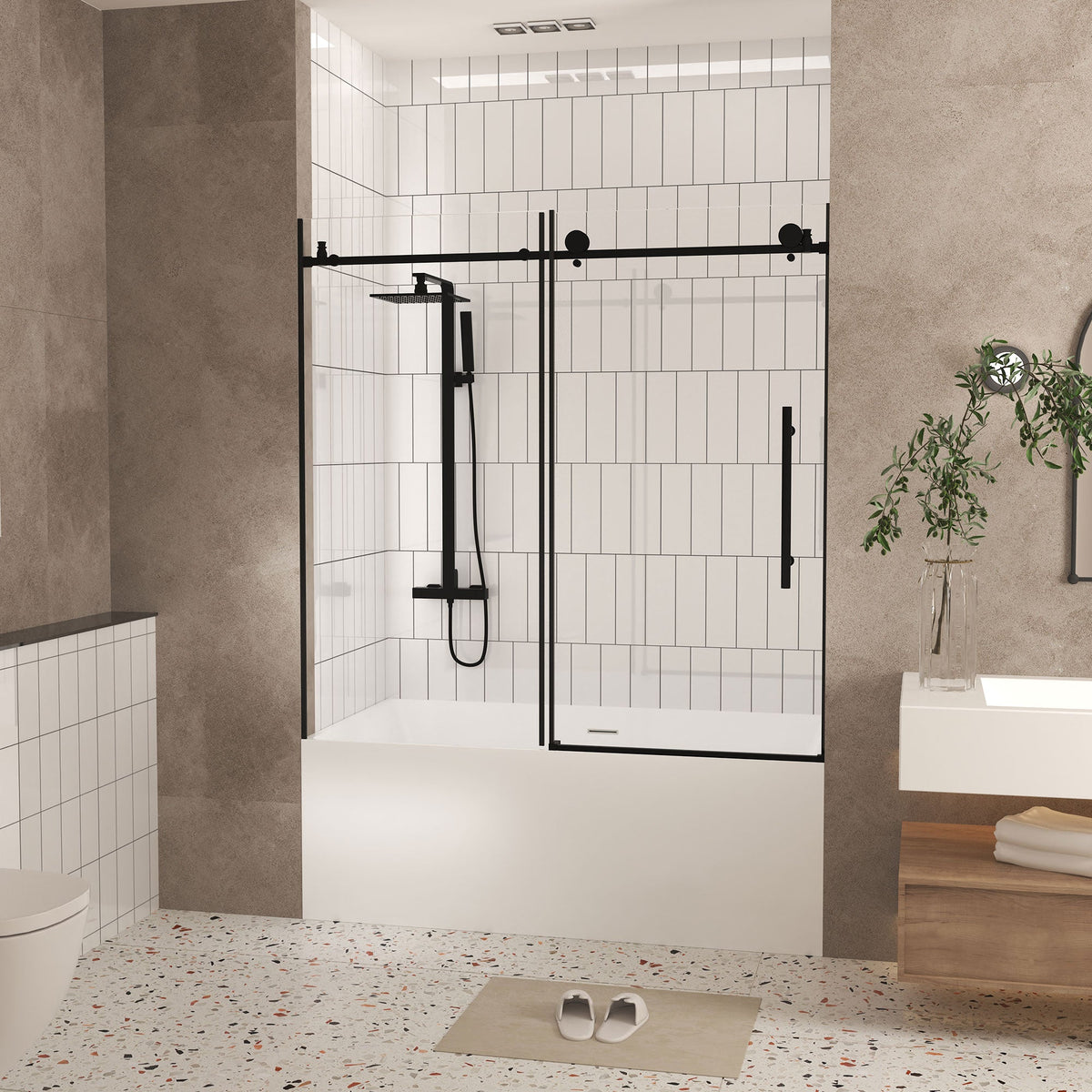 Frameless Shower Door 56-60"W x 60"H