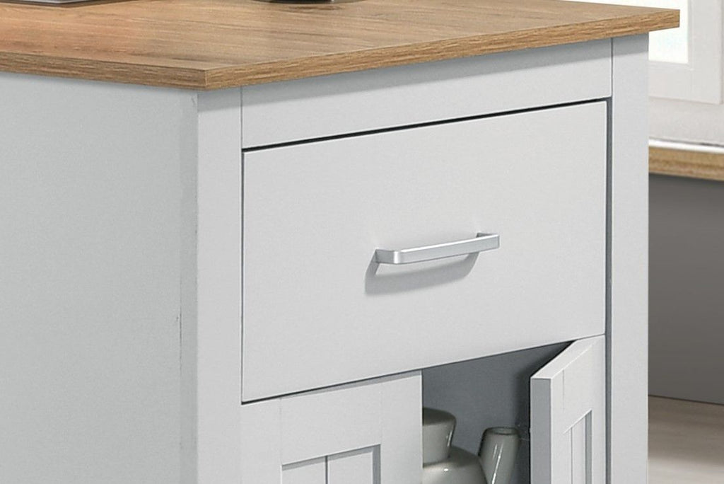 Small Space Counter Height Dining Table with Cabinet and Drawer Storage - Gray or Light Brown