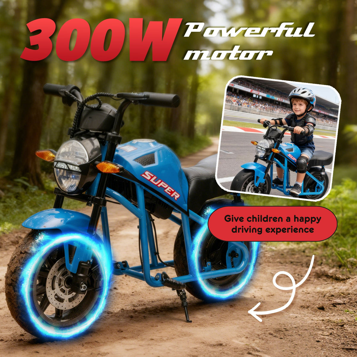 24V300W Kids Ride On XL Electric Toy Motorcycle